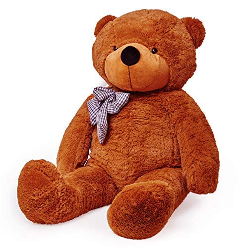 Lumaland Giant Plush Teddy Bear with Button Eyes (120cm) - Soft Cuddling Bear for Kids and Adults - Brown