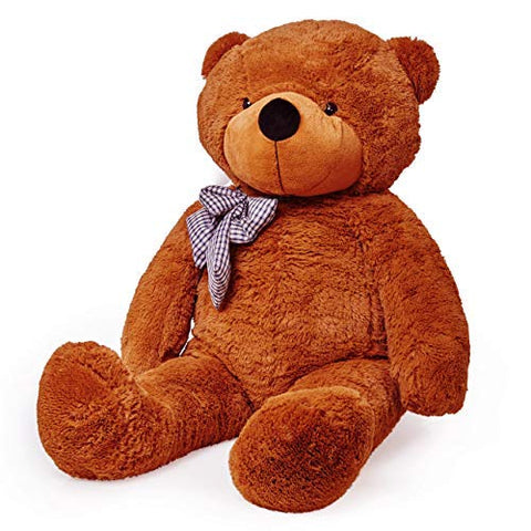 Lumaland Giant Plush Teddy Bear with Button Eyes (120cm) - Soft Cuddling Bear for Kids and Adults - Brown