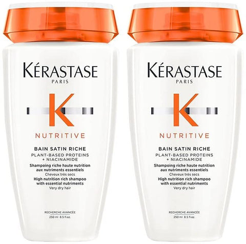 New Kerastase DOUBLE Nutritive Bain Satin Riche High Nutrition Rich Shampoo With Niacinamide For Very Dry Hair 250ml