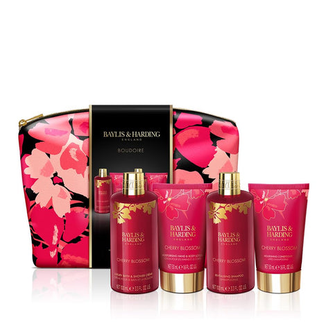 Baylis & Harding Boudiore Cherry Blossom Luxury Wash Bag Gift Set (Pack of 1) - Vegan Friendly