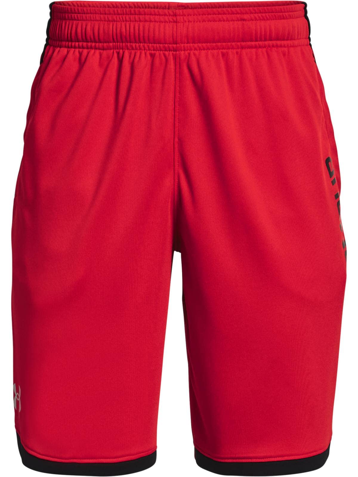 Under Armour Boys' Stunt 3.0 Shorts , Red (600)/Mod Gray , Youth X-Small
