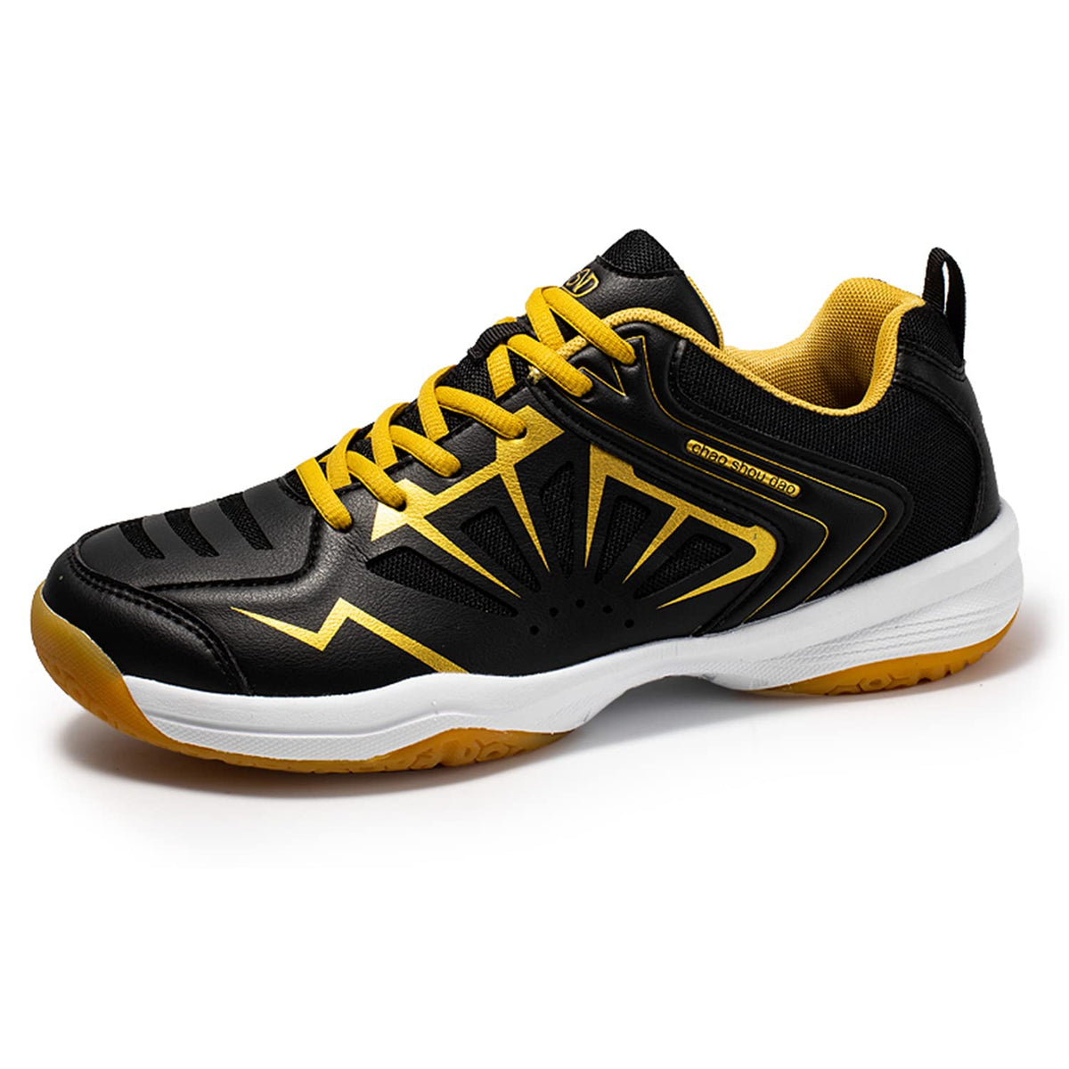 Eribby Mens Breathable Badminton Shoes for Youth, Big Kids and Men Black