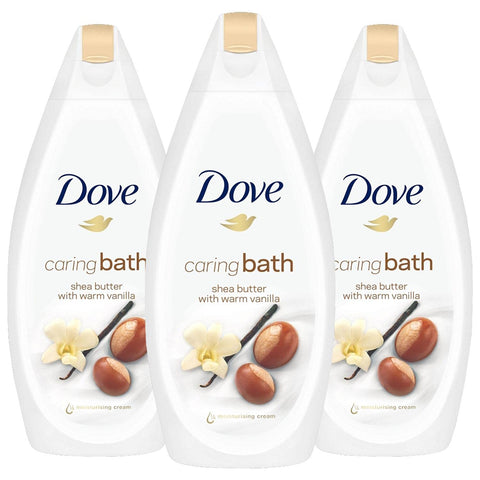 3 Pack Dove Caring Bath Soak Shea Butter with Warm Vanilla Cream, 450ml
