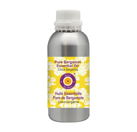 Deve Herbes Pure Bergamot Essential Oil (Citrus bergamia) Premium Therapeutic Grade Steam Distilled for Personal Care 300ml (10 oz)