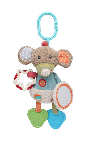 STORKI Activity Mirror Baby Toy, Fun Sensory Teether Rattle for Boys and Girls (Mouse)