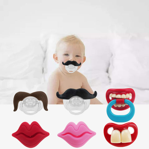 6pcs Funny Pacifier, Novelty Silicone Soother Pacifier Funny Dummy Pacifier Cute Kissable Lips and Teeth Pacifier for Baby/Adult/Pet