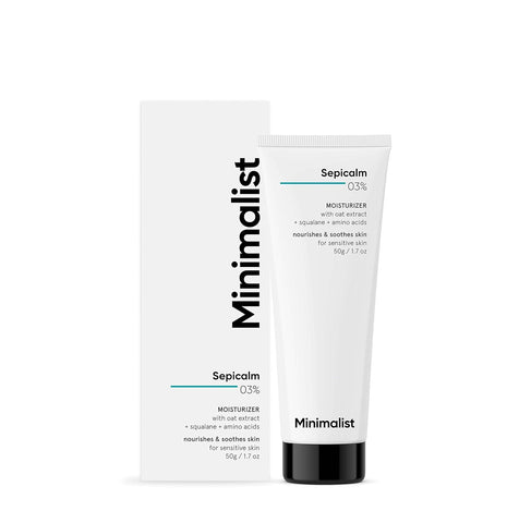 Minimalist 3% Sepicalm With Oats Face Moisturizer Cream for Sensitive Skin | Lightweight | Calming | Reduces Redness | Soothes Skin | 50g