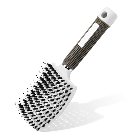 URAQT Hair Brush, Boar Bristle Paddle Hairbrush for Women, Soft Massage Hair Comb, Detangle Hair Brush for Long Thick Curly Hair, Reducing Hair Breakage and Frizzy