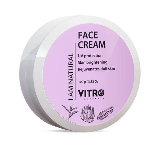 Vitro Natural Face Cream For Dark Spot Reduction | Non Greasy Moisturiser Cream with UV Protect | 100 ml