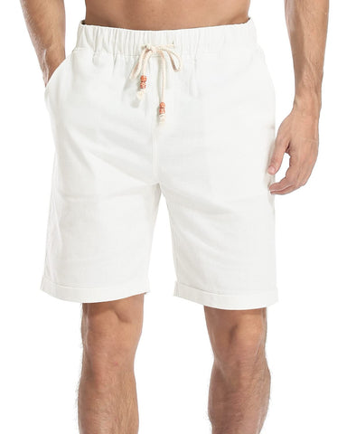 AIYINO Mens Shorts Casual Classic Fit Summer Shorts with Pockets, A1-white, XL