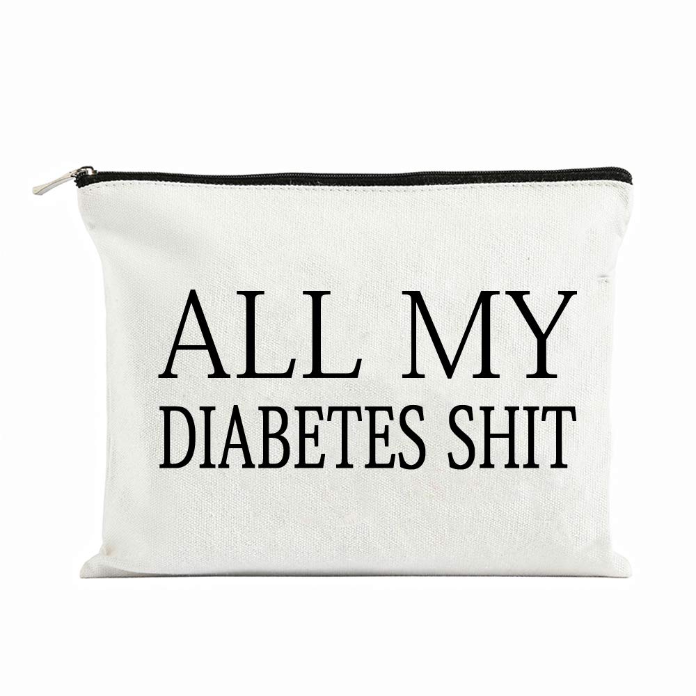 All My Diabetes Shit Funny Diabetic Travel Bag Pouch Personalized Gift for Diabetic Emergency Supply Bag for Grandma Grandpa Mom Dad Sister Brother for Birthday Christmas Gifts
