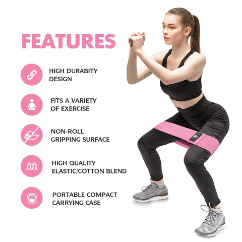 CFX Resistance Bands 3 Sets, Premium Exercise Loops with Non-Slip Design for Hips & Glutes, 3 Resistance Level Workout Booty Bands for Women and Men, Best for Home Fitness, Yoga, Pilates