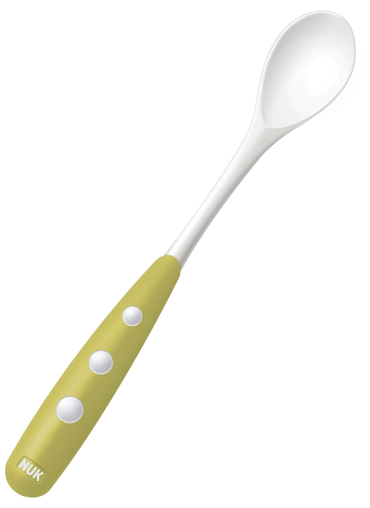 NUK Easy Learning 10255111 Baby Feeding Spoon Rounded Edges Extra-Long Non-Slip Handle BPA-Free Pack of 2 Pistachio Colour