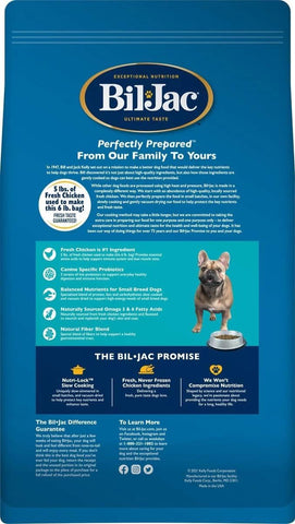 Bil-Jac Dry Dog Food Small Breed Adult Formula 6lb Bag (2-Pack) - Chicken, Oatmeal & Yams - Super Premium Since 1947