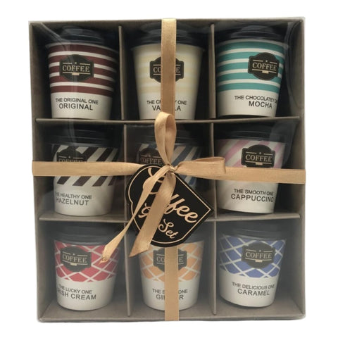 Coffee Gift Set 9 Flavoured Coffee Gift Set for Women Travel Takeout Cups Gift Set for Adults Includes Irish Cream Caramel Vanilla Flavour and More
