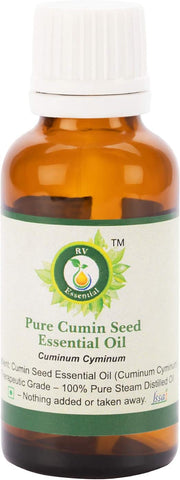 Cumin Seed Essential Oil | Cuminum Cyminum | For Skin | Cumin Seed Oil | 100% Pure Natural | Steam Distilled | Therapeutic Grade | 15ml | 0.507oz By R V Essential