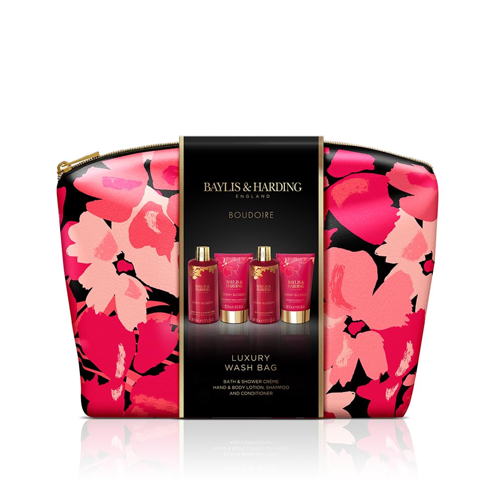Baylis & Harding Boudiore Cherry Blossom Luxury Wash Bag Gift Set (Pack of 1) - Vegan Friendly