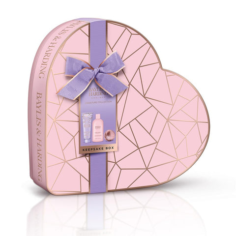 Baylis & Harding Jojoba, Vanilla & Almond Oil Luxury Heart Keepsake Gift Box Gift Set (Pack of 1) - Vegan Friendly