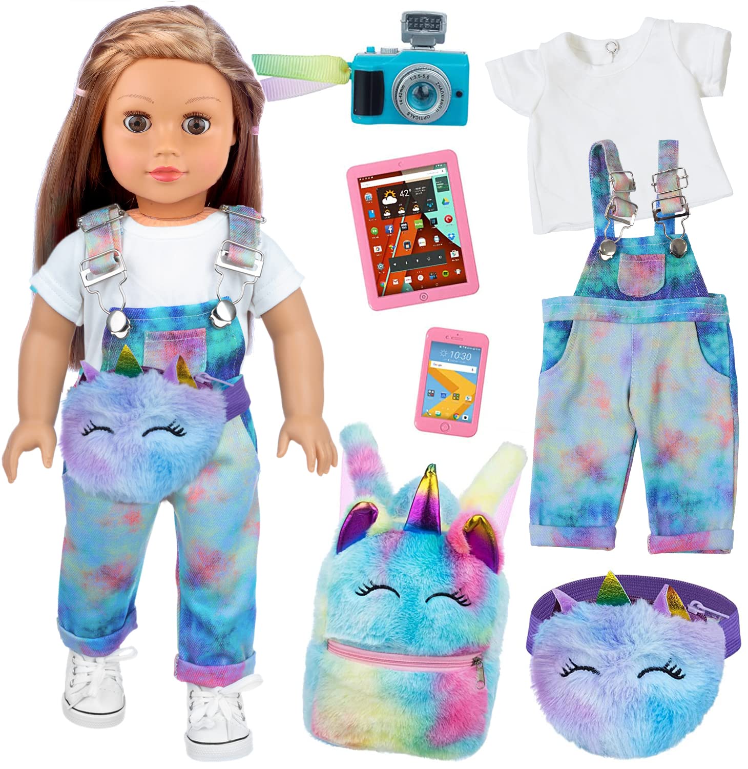  BDDOLL 23 Pcs 18 Inch Girl Doll Clothes and Accessories for 18  Inch Doll Dress with Our Generation Dolls Including 10 Complete Sets of Clothing  Outfits : Toys & Games
