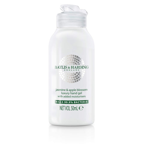 Baylis & Harding Jasmine and Apple Blossom Anti Bacterial Hand Sanitiser Gel, 50 ml, (Pack of 12) - Vegan Friendly