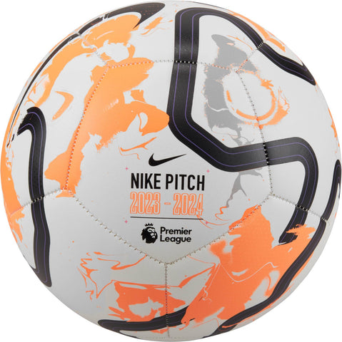 NIKE Premier League Pitch Football 2023/24 (Size 5, White Orange)