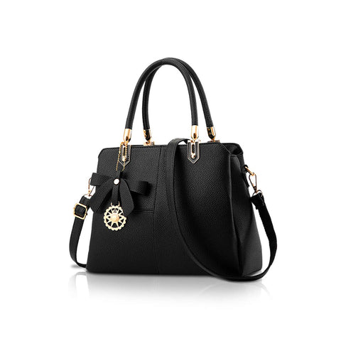 NICOLE&DORIS Ladies Handbag Shoulder Bag Women Top Handle Bags Retro Messenger Bag Female Designer Large Bag Black