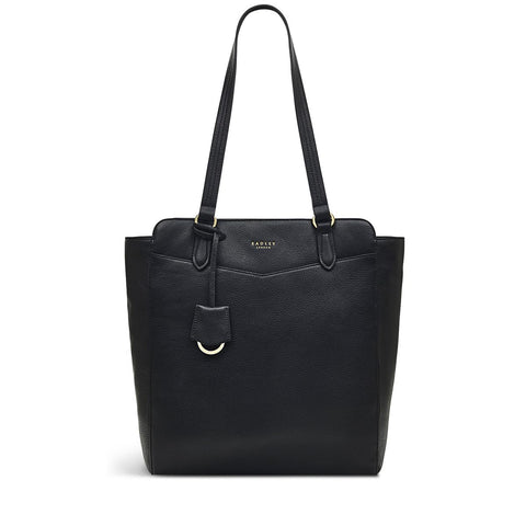 RADLEY London Gordon Road Medium Ziptop Tote Handbag for Women in Black Leather, with Shoulder Straps & Zip-top Fastening