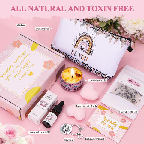 Birthday Pamper Gifts Box for Women Her, Unique Self Care package for Her Pamper Hampers Kit for Women, Relaxation Spa Gifts Sets Get Well Soon Gift Ideas for Women Best Friend, Mum, Sister, Wife