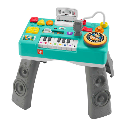 Fisher-Price Learning Fun DJ Game Table - Musical Learning Toy with 3 Piano Play Modes, Lights, 12 Motor Activities and 100+ Songs and Tones, Speaks German, from 6 Months / 1 Year, HRB63