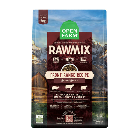 Open Farm RawMix Ancient Grains Front Range Recipe for Dogs, Includes Kibble, Bone Broth, and Freeze Dried Raw, Inspired by The Wild, Humanely Raised Protein and Non-GMO Fruits and Veggies, 3.5 lb