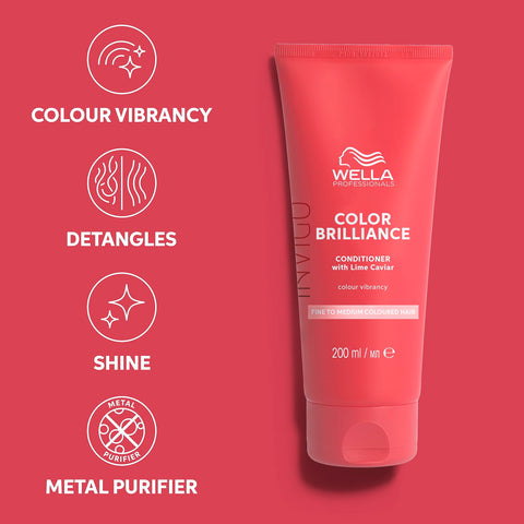 Wella Professionals Invigo Color Brilliance Professional Hair Care, Colour Protection for Fine/Normal Hair, Vibrant Hair Colour, Conditioner 200ml