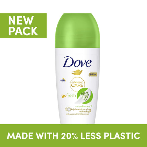 Dove Advanced Care Go Fresh Cucumber Scent Anti-perspirant Deodorant pack of 6 with Triple Moisturising technology roll-on for 48 hours of protection 50 ml