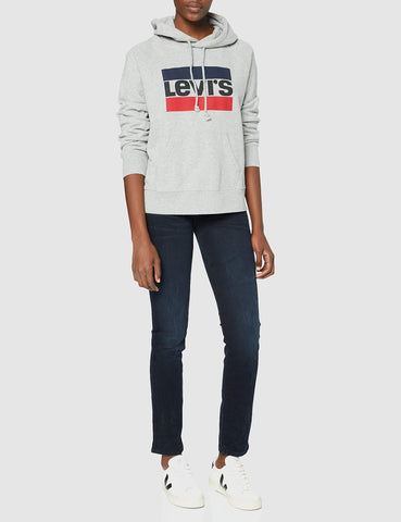 Levi's Women's Graphic Sport Hoodie Smokestack Heather (Grey) S