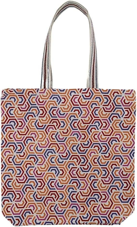 earthsave Canvas Tote Bag for Women | Printed Multipurpose Cotton Bags | Cute Hand Bag for Girls | Best for College, Travel, Grocery | Reusable Shopping Bag | Eco-Friendly Tote Bag Print : HEX R2