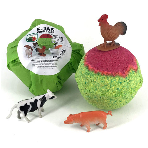 "Farm Animal" Watermelon Surprise Toy Bath Bomb 220g