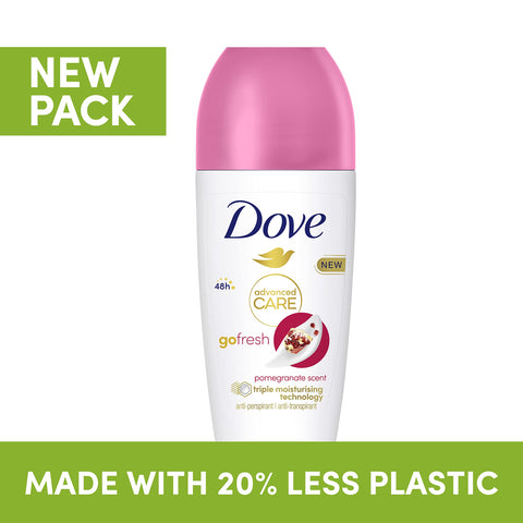 Dove Advanced Care Go Fresh Pomegranate Scent Anti-perspirant Deodorant pack of 6 with Triple Moisturising technology roll-on for 48 hours of protection 50 ml