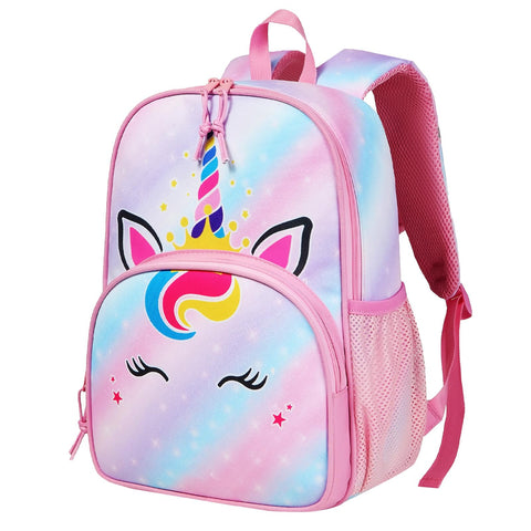 Kasgo Toddler Backpack, Small Kids Backpack Lightweight Rucksack School Bag for Gils Boys Children Kindergarten Daypack Book Bag for 2-6 Years Old, Unicorn