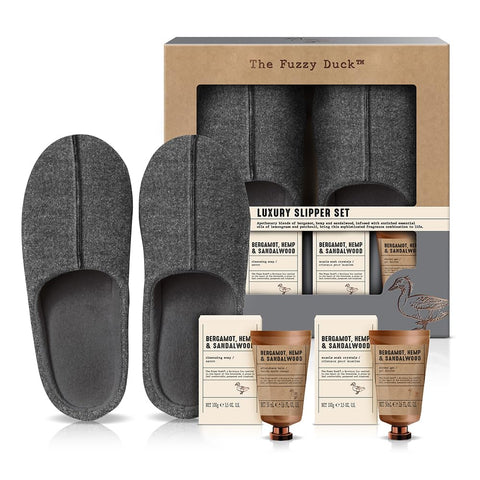 Baylis & Harding The Fuzzy Duck Bergamot, Hemp & Sandalwood Men's Luxury Slipper Gift Set (Pack of 1) - Vegan Friendly