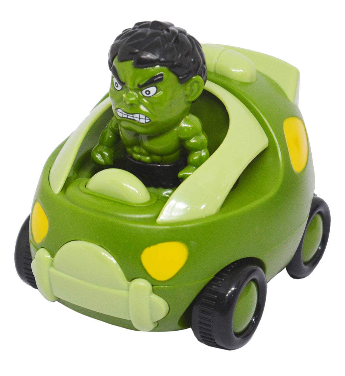 Saubhagya Global Push and Go Friction Plastic Cartoon Car with Moving Head (No Batteries Required) (Green)