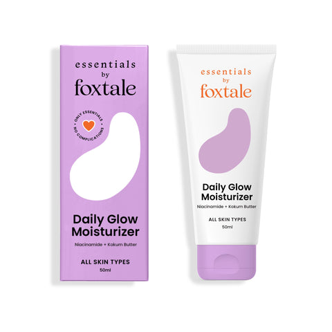 FoxTale Essentials Daily Glow Face Moisturizer,Clinically Proven Brightening Ingredients - Niacinamide,Kokum Butter And Vitamin E For 24 Hour Hydration,Fast Absorbing,Men&Women,All Skin Types,50 Ml