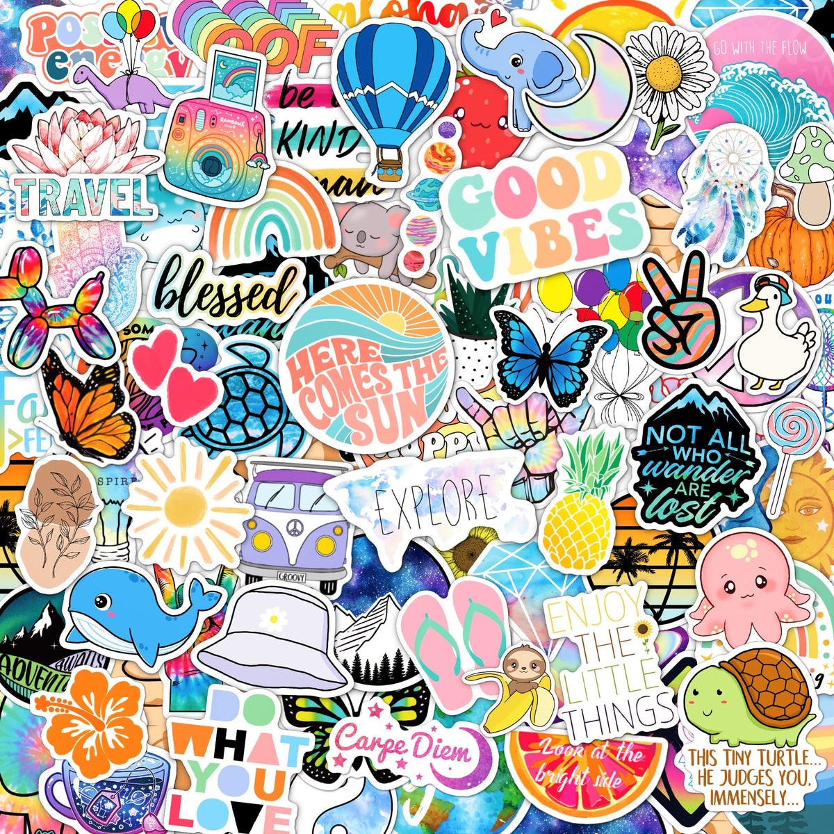 100 PCS Preppy Stickers Pink Stickers Pack, Aesthetic Stickers Water