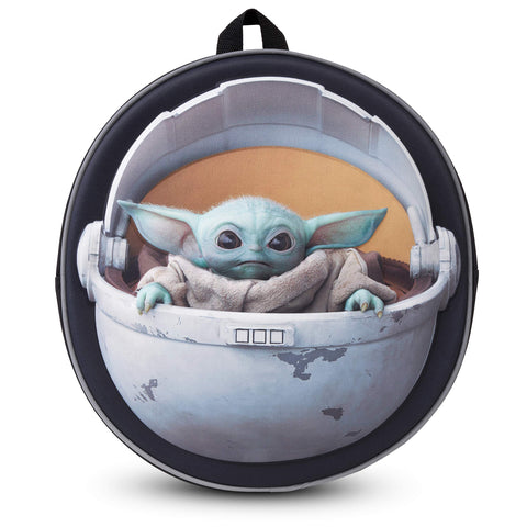 Disney® Official Baby Yoda 3D Backpack Mandalorian Grogu The Child | Licenced School Travel Bags Baby Yoda in Carriage | Exclusive Kids Boys Girls Youth Adult Rucksack Bag Gift