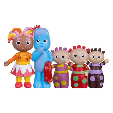 In The Night Garden Toy Figure Set, including, Igglepiggle, Upsy Daisy & the Tombliboos. Cbeebies TV Show. Toddler toys, Aged 18ms+. Includes 5 figures.