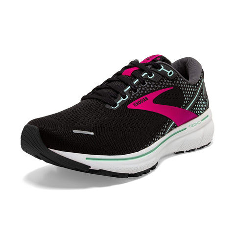 Brooks Women's Ghost 14 Running Shoe, Black Pink Yucca, 6.5 UK