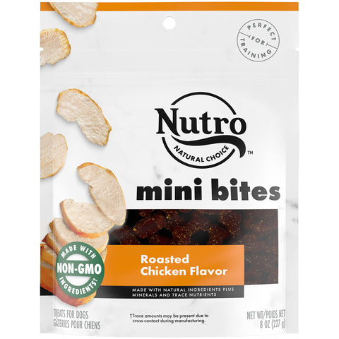 NUTRO Mini Bites Dog Treats Roasted Chicken Flavor, 8 oz. Bag