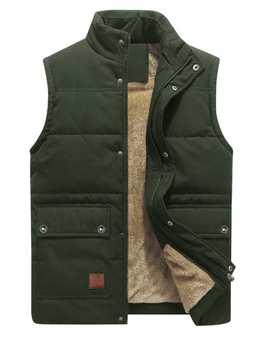 KEFITEVD Mens Warm Fishing Body Warmer Spring Winter Photography Hunting Gilet Fleece Waistcoat Green, 2XL