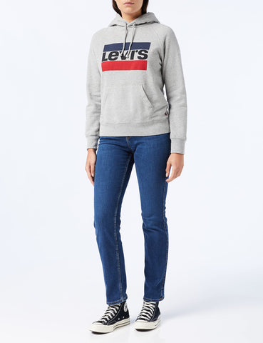 Levi's Women's Graphic Sport Hoodie Smokestack Heather (Grey) S