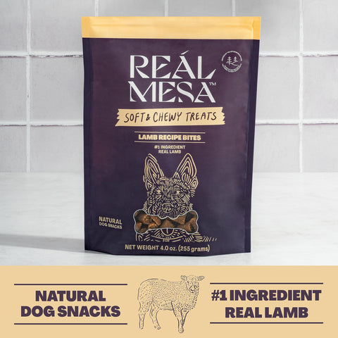 REÃƒÆ’Ã†â€™Ãƒâ€šÃ‚ÂL MESA Soft & Chewy Lamb Recipe Dog Treats - for Small, Medium and Large Dog Sizes, Training Snacks Chewy Style (4oz)