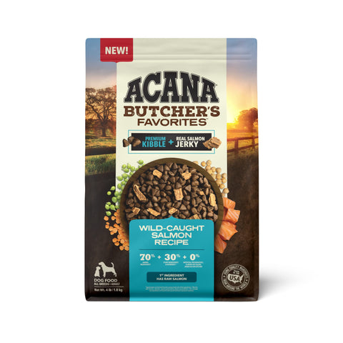 ACANA Butcher's Favorites Dry Dog Food, Wild-Caught Salmon Recipe, Fish Dog Food, 4lb