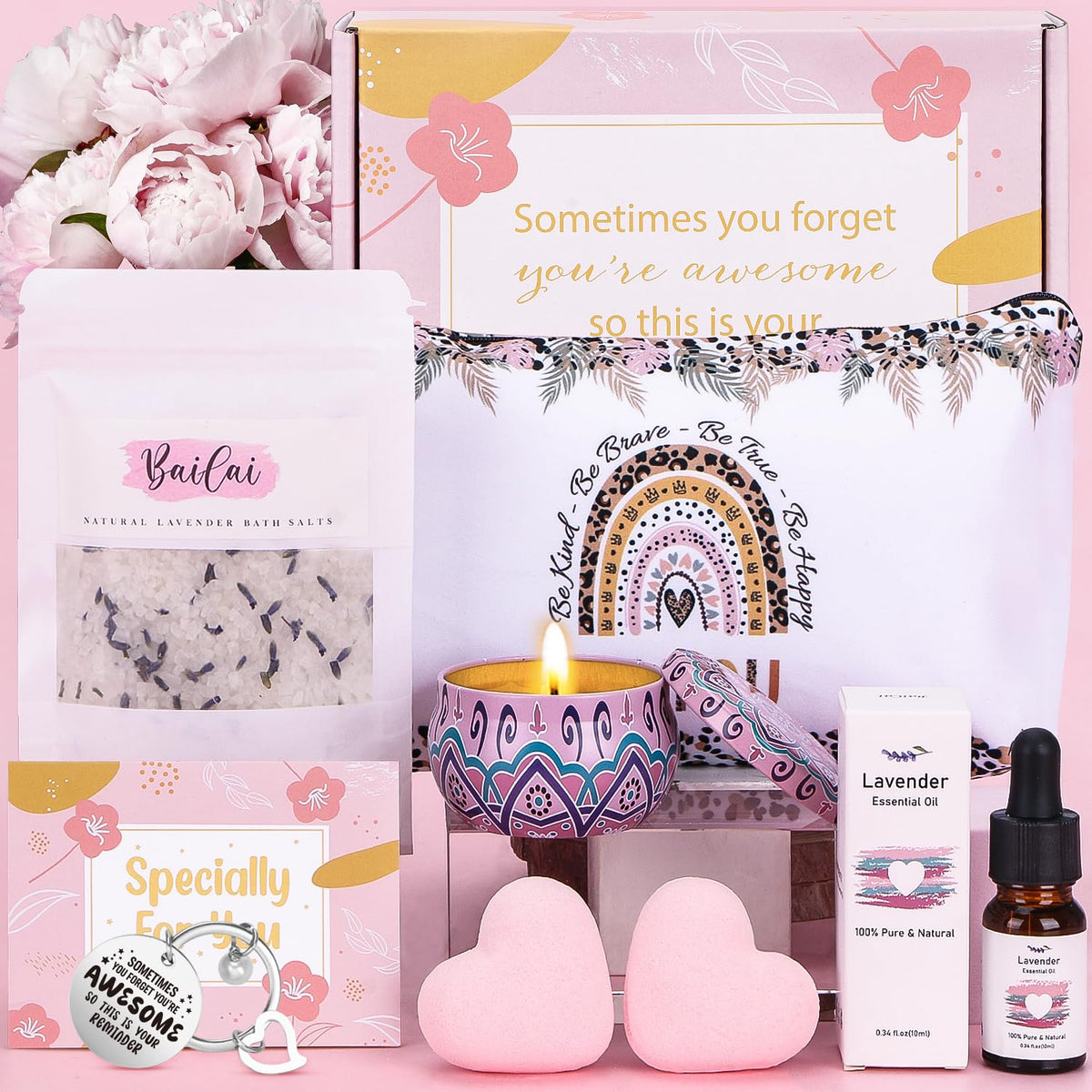 Birthday Pamper Gifts Box for Women Her, Unique Self Care package for Her Pamper Hampers Kit for Women, Relaxation Spa Gifts Sets Get Well Soon Gift Ideas for Women Best Friend, Mum, Sister, Wife